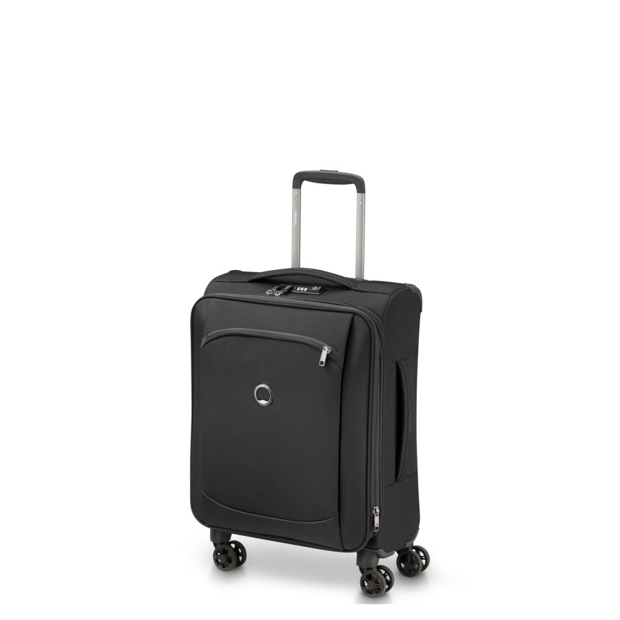 Bagages Delsey Valise 4 Roues Souple | Valise Cabine Slim Extensible 55Cm Montmartre Air 2.0 Delsey Noir