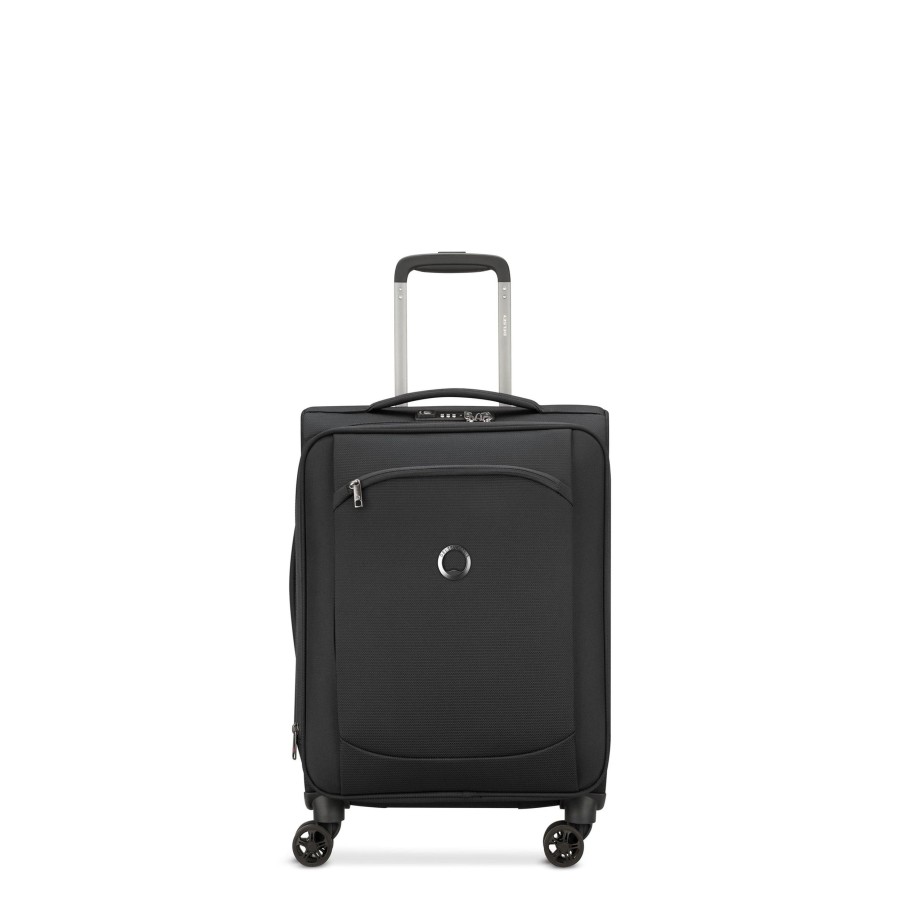 Bagages Delsey Valise 4 Roues Souple | Valise Cabine Slim Extensible 55Cm Montmartre Air 2.0 Delsey Noir