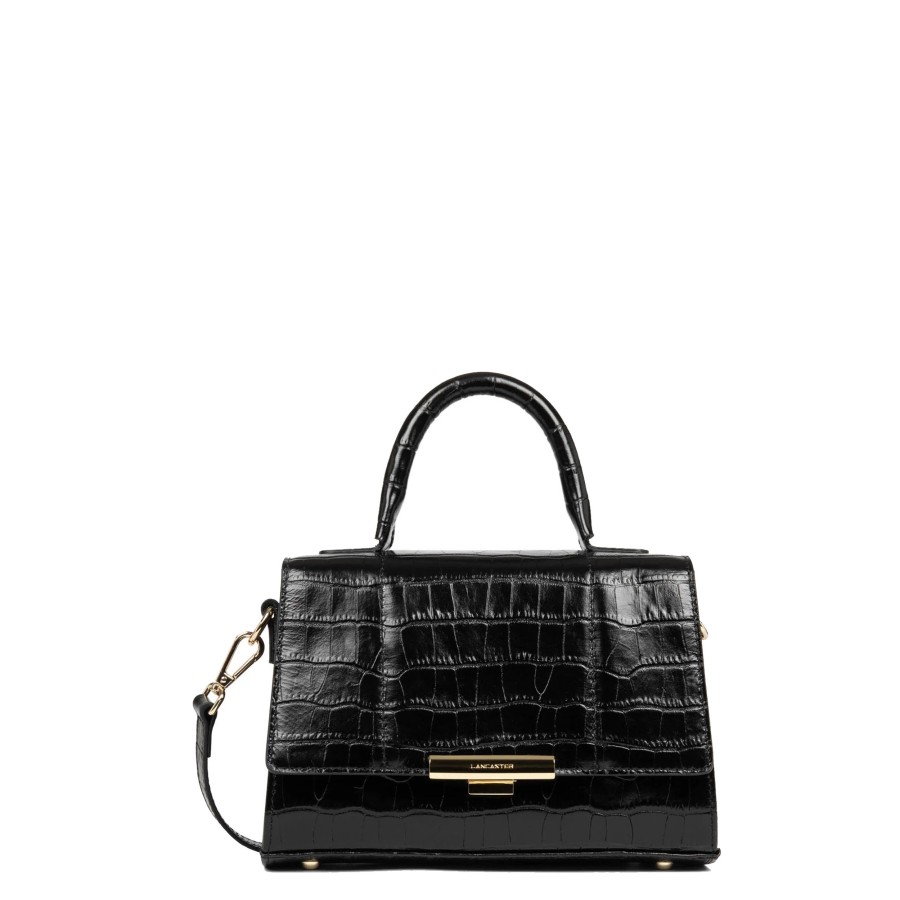 Femme Lancaster Sac Porte Main | Petit Sac A Main En Cuir Exotic Trinity Lancaster Noir