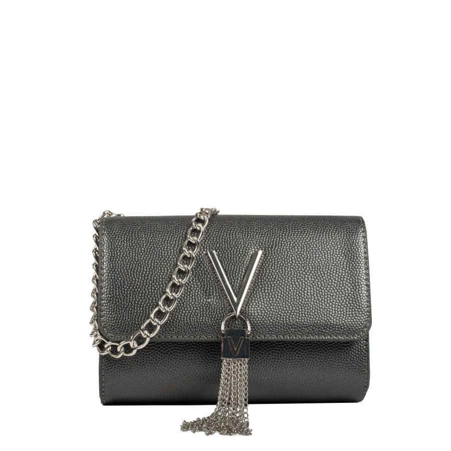 Femme Valentino Sac Porte Bandouliere / Porte Travers | Petite Pochette Travers Divina Valentino Gris