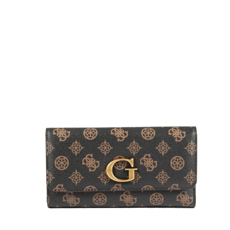 Femme Guess Portefeuille | Compagnon Mocha Logo G Vibe Slg