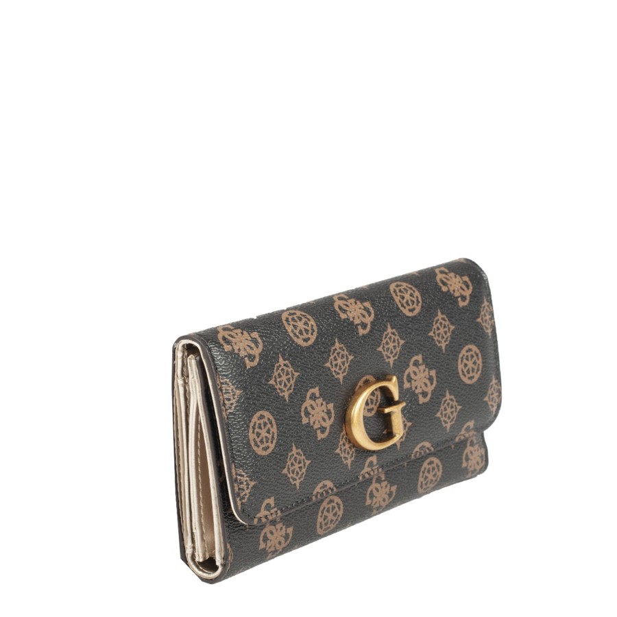 Femme Guess Portefeuille | Compagnon Mocha Logo G Vibe Slg