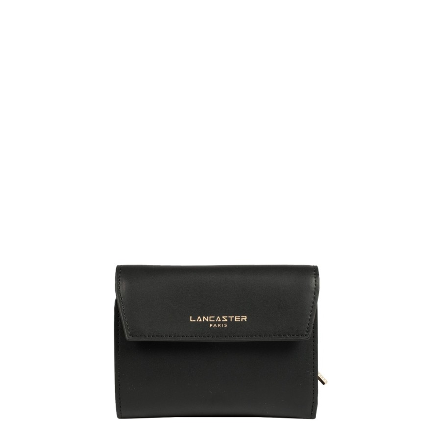 Femme Lancaster Portefeuille | Portefeuille En Cuir Smooth Or Lancaster Noir