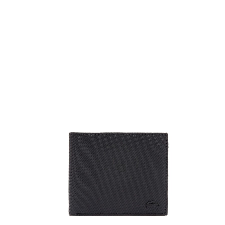 Homme Lacoste Portefeuille | Portefeuille Italien Men'S Classic Lacoste Noir