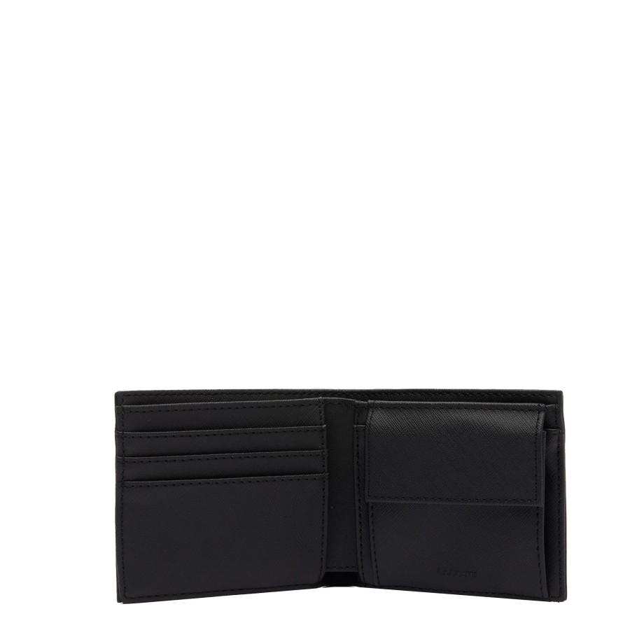 Homme Lacoste Portefeuille | Portefeuille Italien Men'S Classic Lacoste Noir