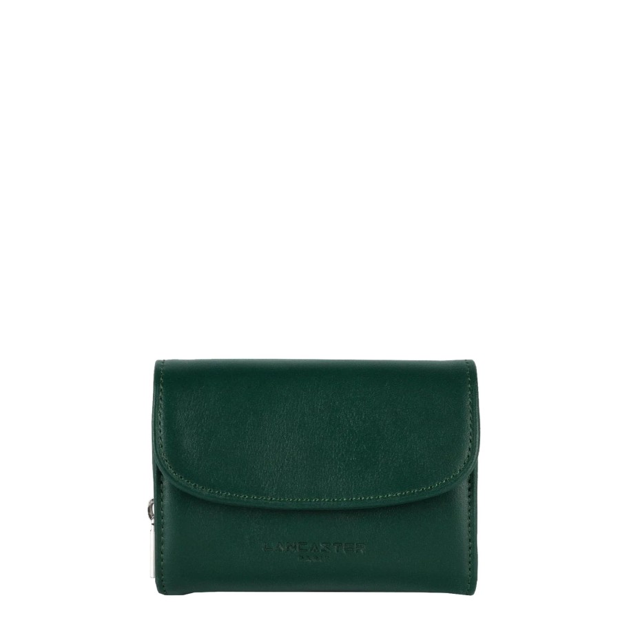 Femme Lancaster Portefeuille | Portefeuille En Cuir Paris Pm Lancaster Vert