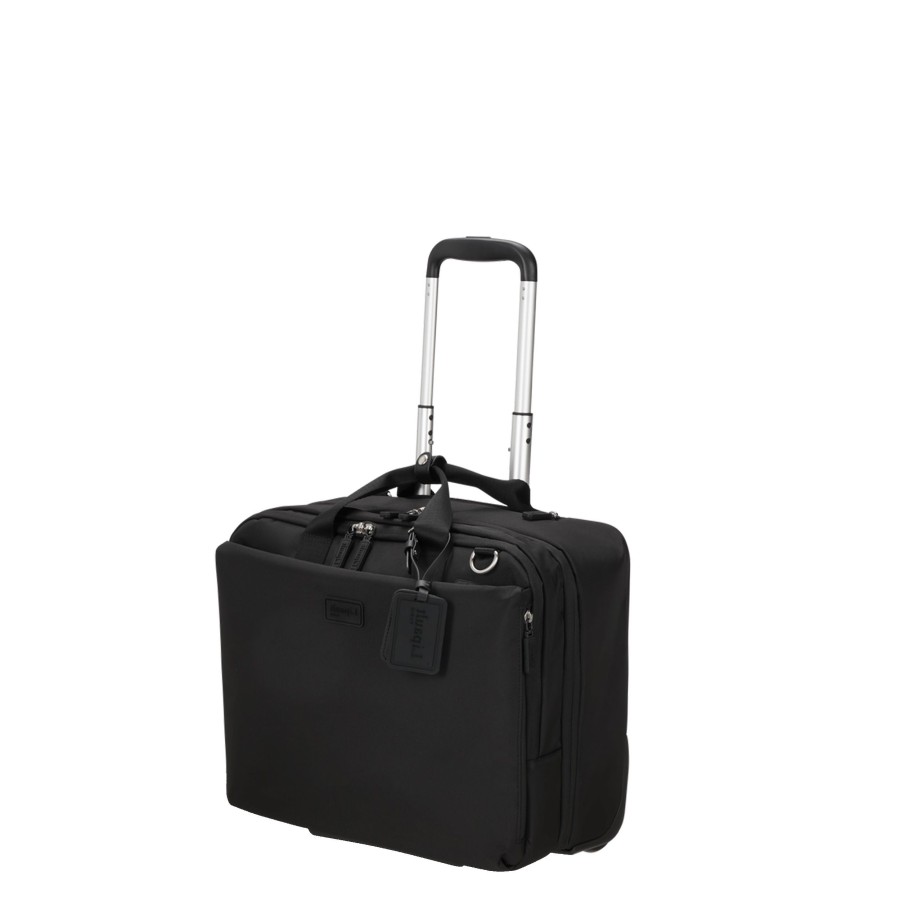 Homme Lipault Sac Reporter/Gibeciere | Pilot Case A 2 Roulettes4Biz Lipault Noir