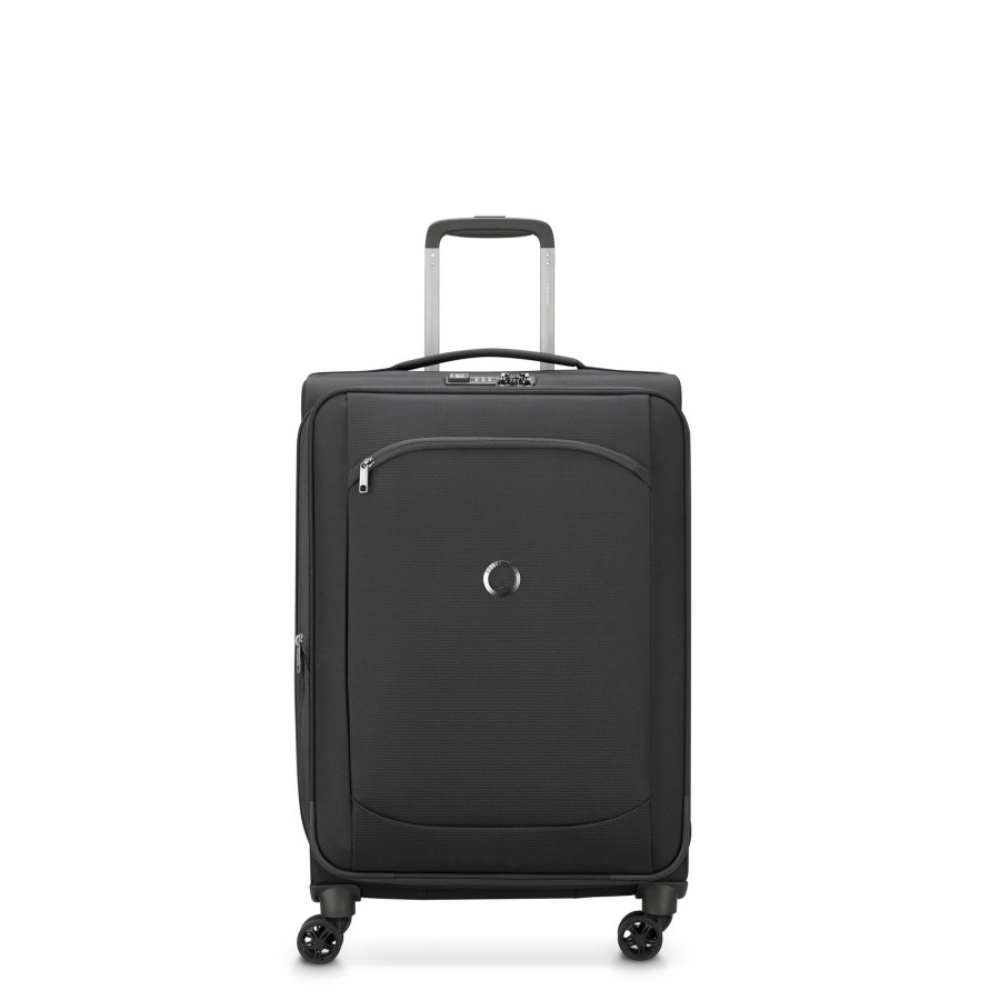 Bagages Delsey Valise 4 Roues Souple | Valise Souple Extensible 68Cm Montmartre Air 2.0 Delsey Noir