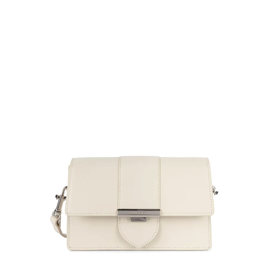 Femme Lancaster Sac Porte Bandouliere / Porte Travers | Sac Travers En Cuir Paris Ily Lancaster Ecru