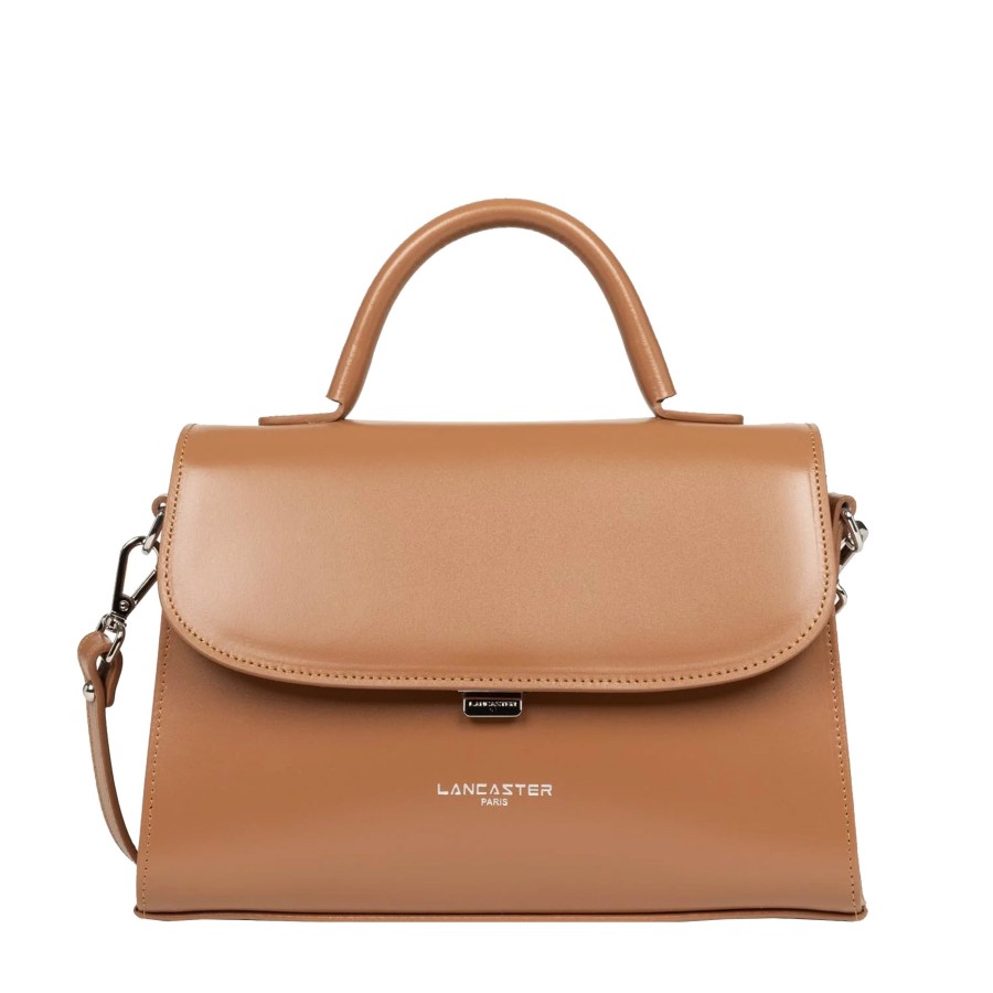 Femme Lancaster Sac Porte Main | Sac A Main En Cuir Suave Even Lancaster Camel