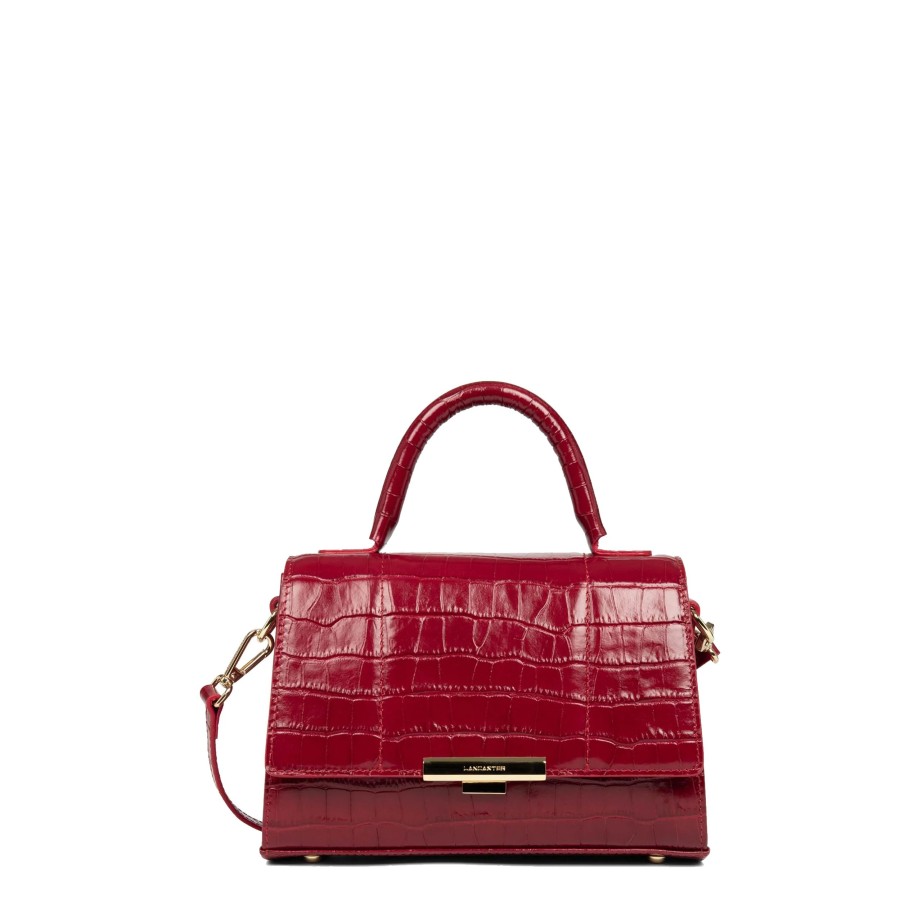 Femme Lancaster Sac Porte Main | Petit Sac A Main En Cuir Exotic Trinity Lancaster Rouge