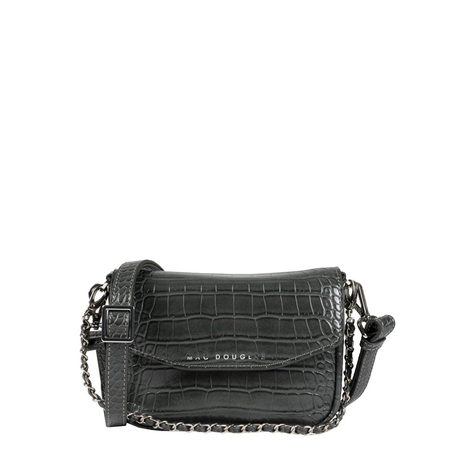 Femme Mac Douglas Sac Porte Bandouliere / Porte Travers | Sac Travers Medan Xs Rythme Mac Douglas Gris Croco