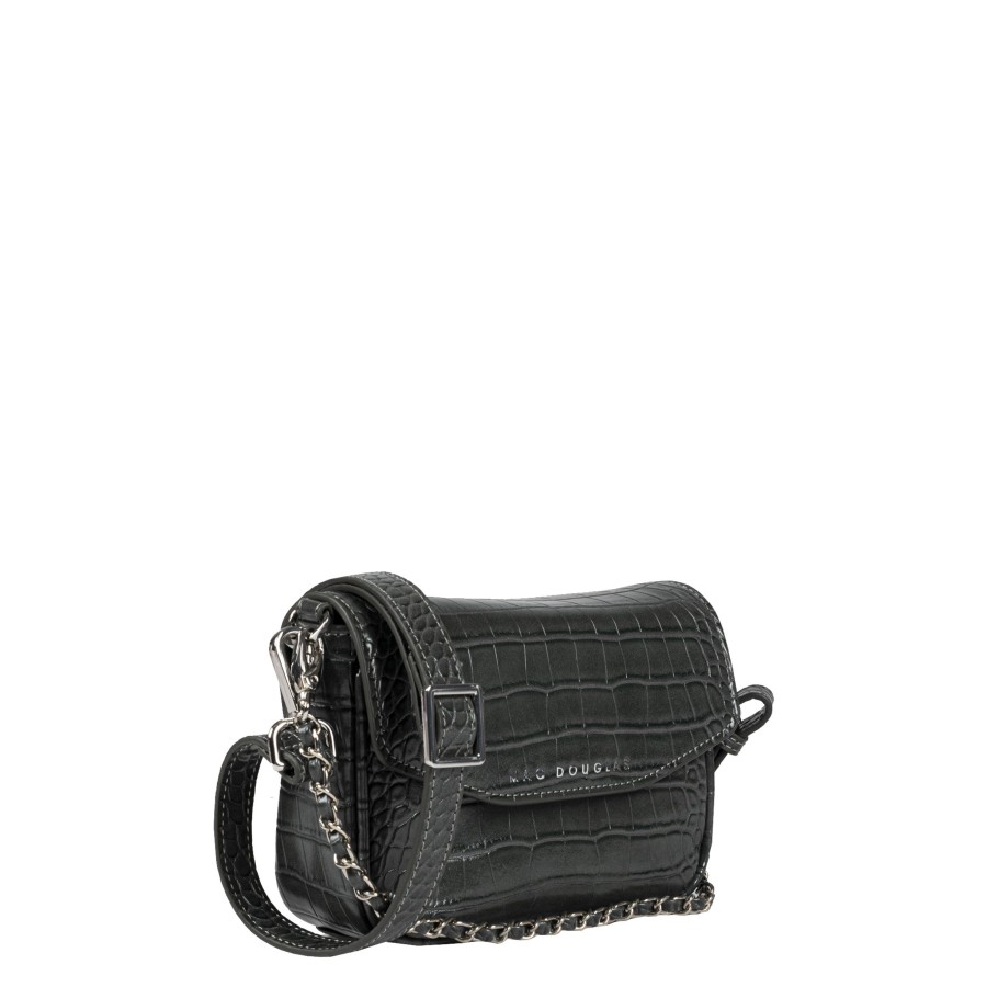 Femme Mac Douglas Sac Porte Bandouliere / Porte Travers | Sac Travers Medan Xs Rythme Mac Douglas Gris Croco