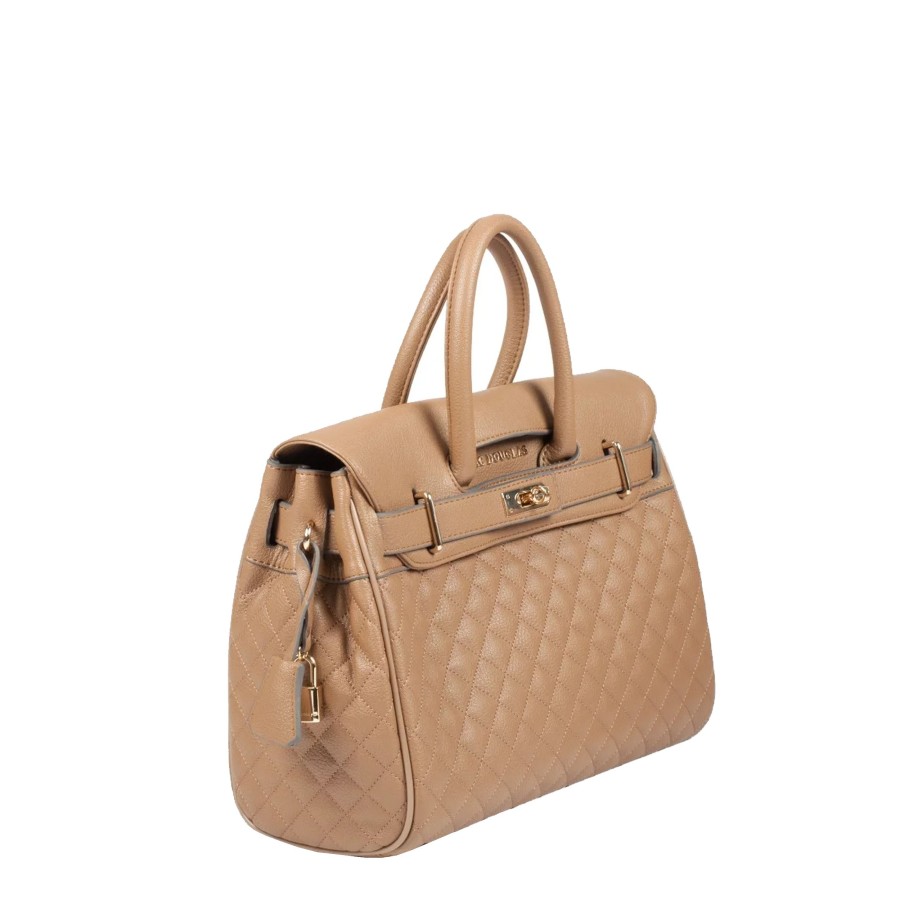 Femme Mac Douglas Sac Porte Main | Petit Sac A Main Pyla Xxs Losange Mac Douglas Taupe