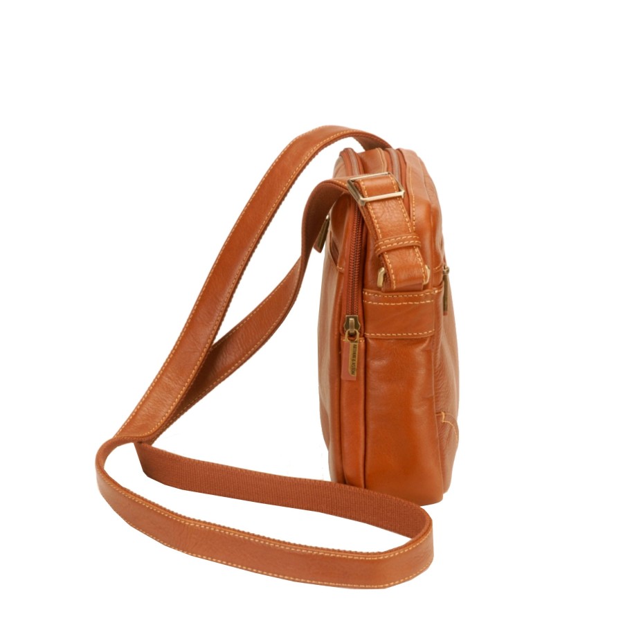 Homme Arthur et Aston Sacoche Bandouliere | Sac Travers Paul Cuir Arthur Et Aston Cognac