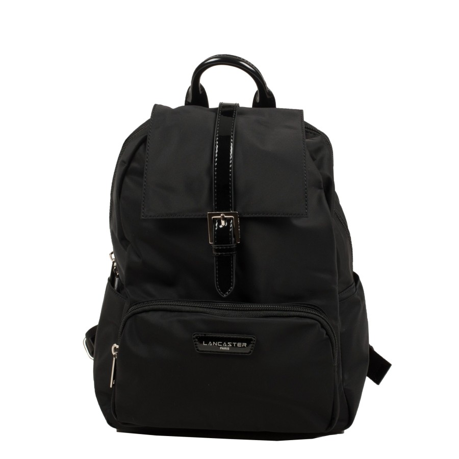 Femme Lancaster Sac A Dos | Sac A Dos Basic Verni Lancaster Noir