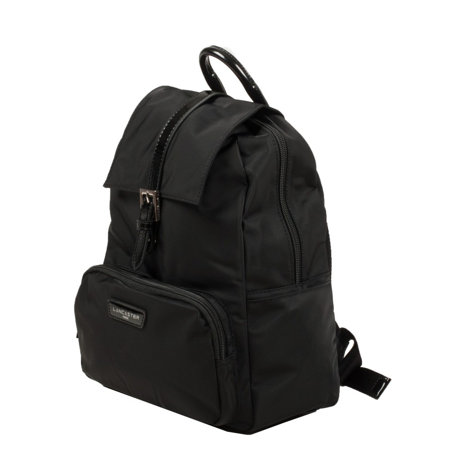 Femme Lancaster Sac A Dos | Sac A Dos Basic Verni Lancaster Noir