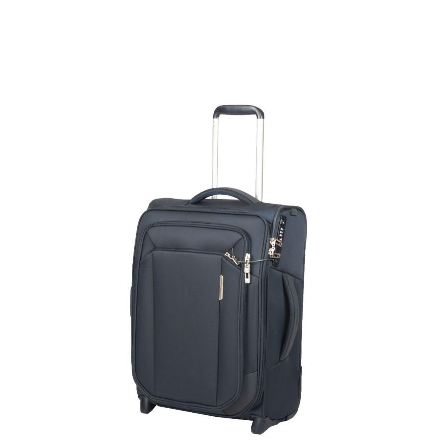 Bagages Samsonite Valise 2 Roues Souple | Valise Cabine 55Cm Extensible Respark Samsonite Bleu Marine