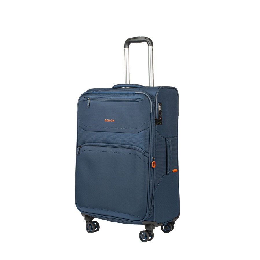 Bagages Bemon Valise 4 Roues Souple | Valise Extensible 4 Roues 69Cm Menton Bemon Bleu