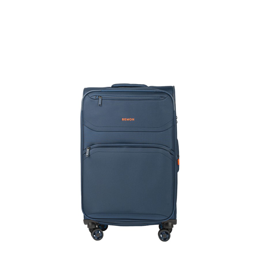 Bagages Bemon Valise 4 Roues Souple | Valise Extensible 4 Roues 69Cm Menton Bemon Bleu