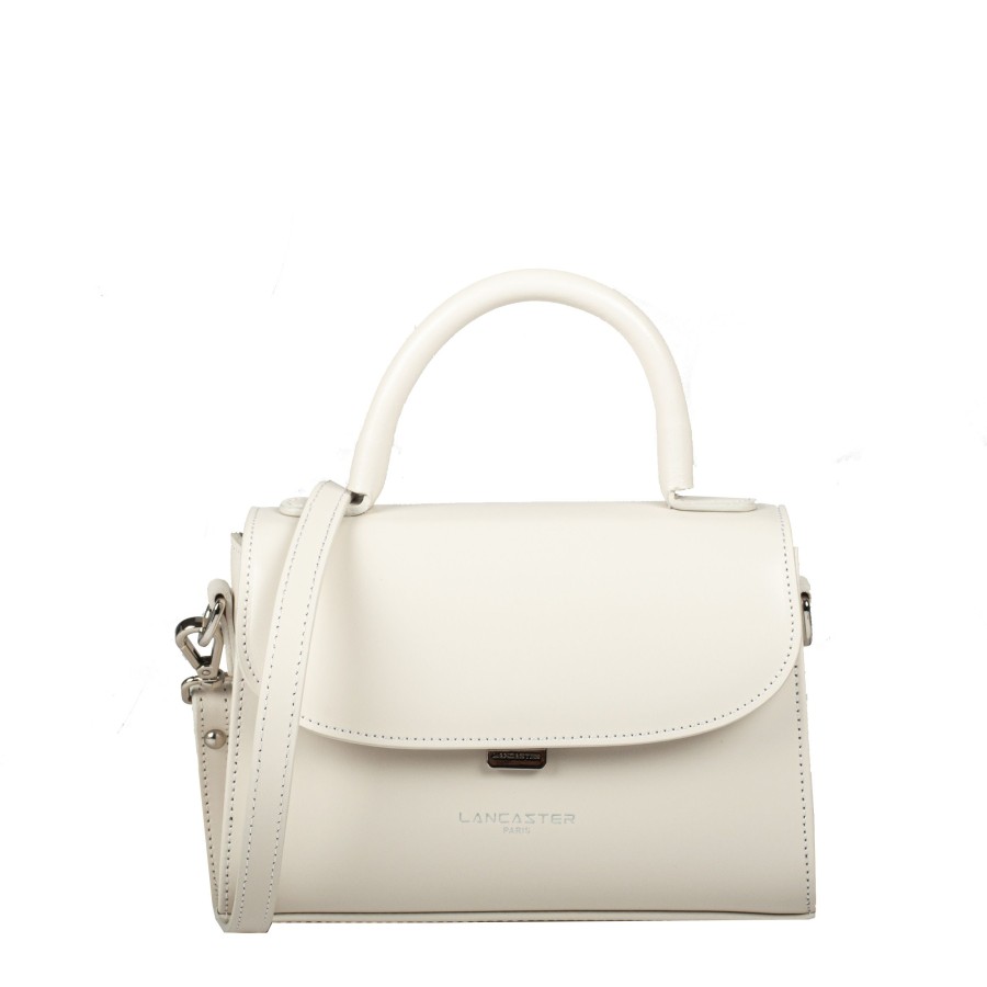 Femme Lancaster Sac Porte Main | Petit Sac A Main En Cuir Suave Even Lancaster Ecru