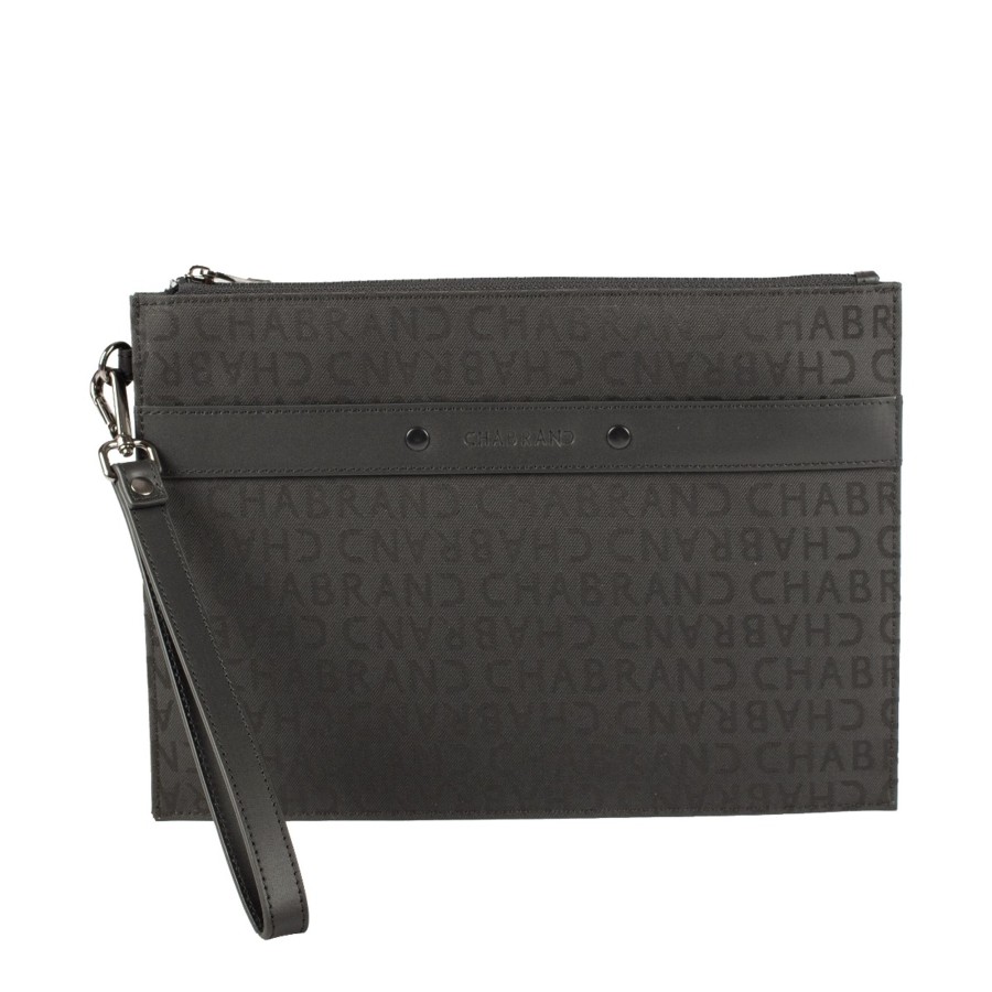 Homme Chabrand Sacoche Main | Pochette En Toile Siglee Hugo