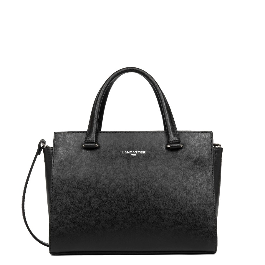 Femme Lancaster Sac Porte Main | Sac A Main En Cuir Sierra Lancaster Noir