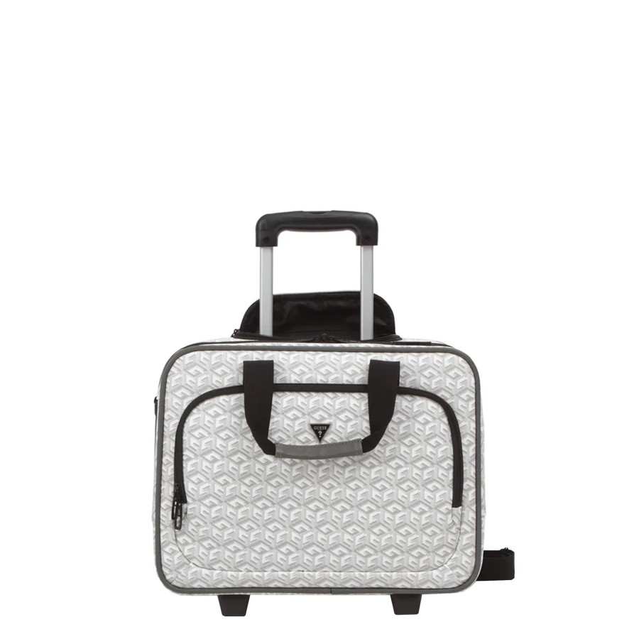 Business Guess Pilot Case Ordinateur A Roulettes | Pilot Case A 2 Roues Ederlo Guess Blanc