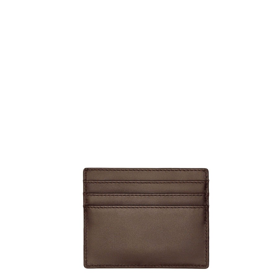 Homme Hugo Boss Porte Cartes | Porte Cartes En Cuir Classic Smooth Hugo Boss Marron