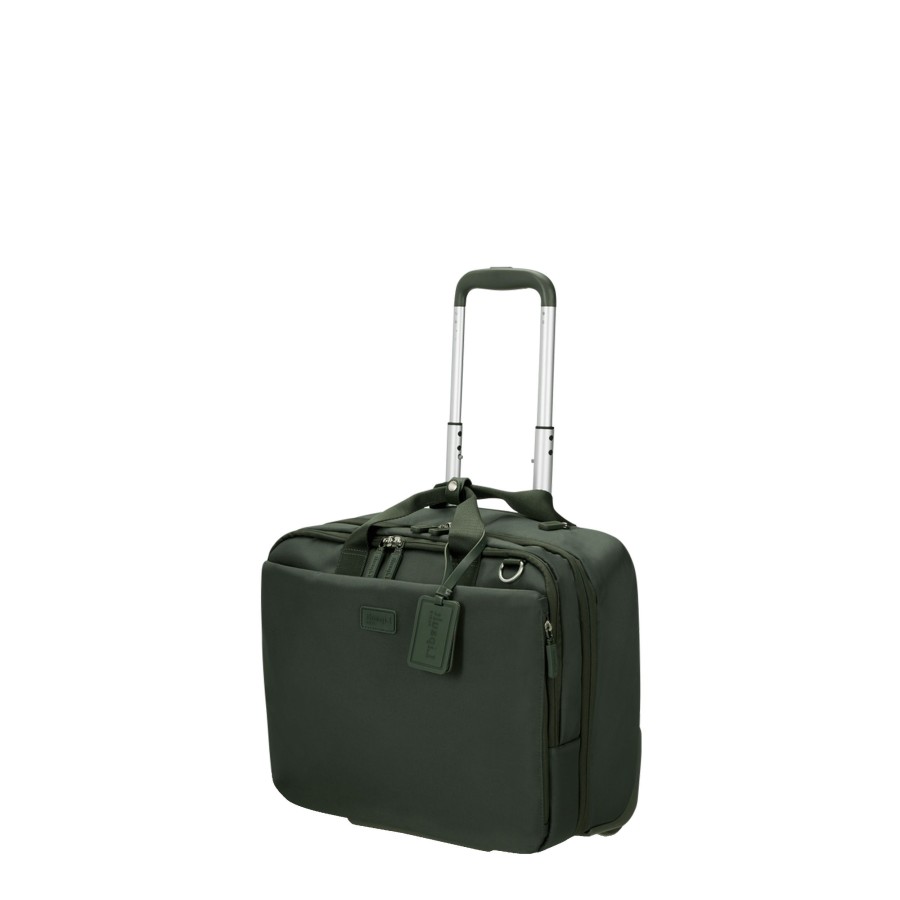 Homme Lipault Sac Reporter/Gibeciere | Pilot Case A 2 Roulettes4Biz Lipault Vert