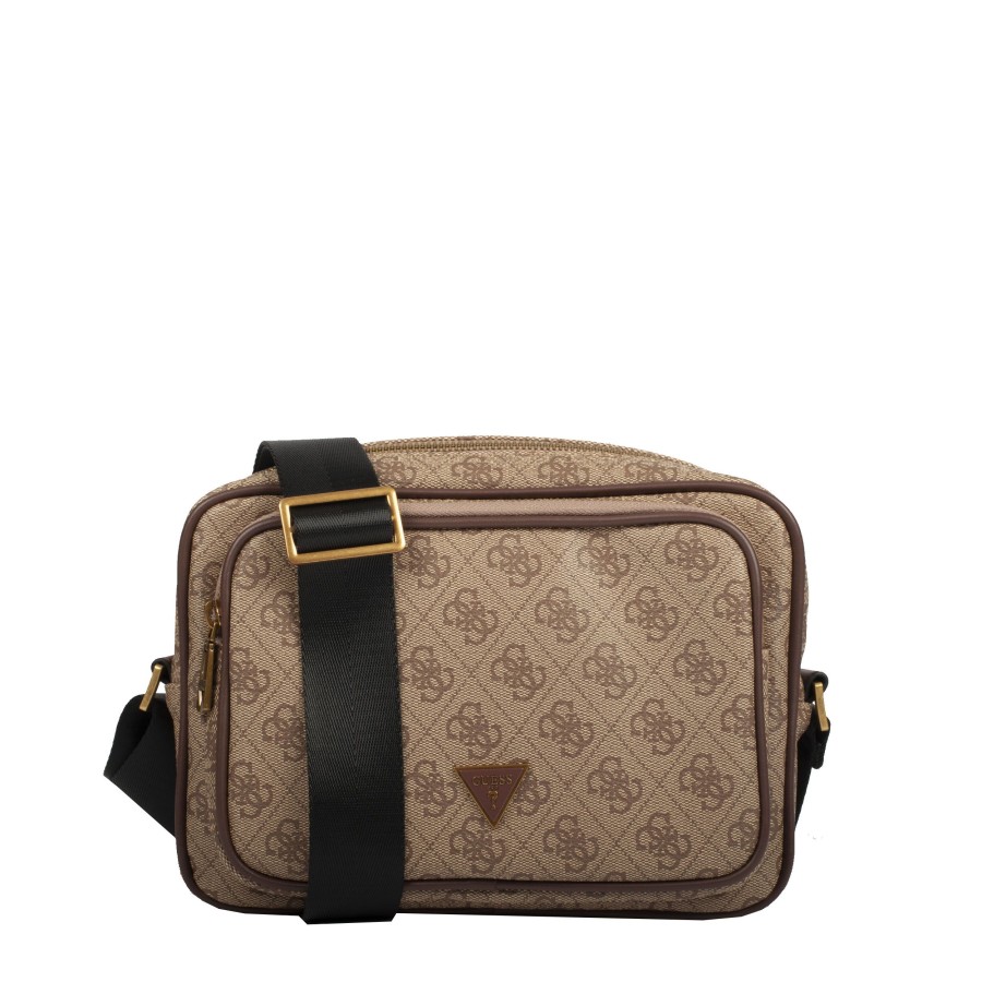 Homme Guess Sacoche Bandouliere | Sacoche Vezzola Guess Brown Beige