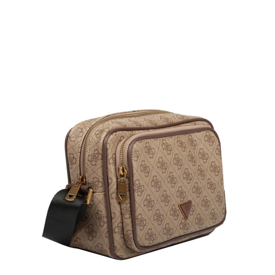 Homme Guess Sacoche Bandouliere | Sacoche Vezzola Guess Brown Beige