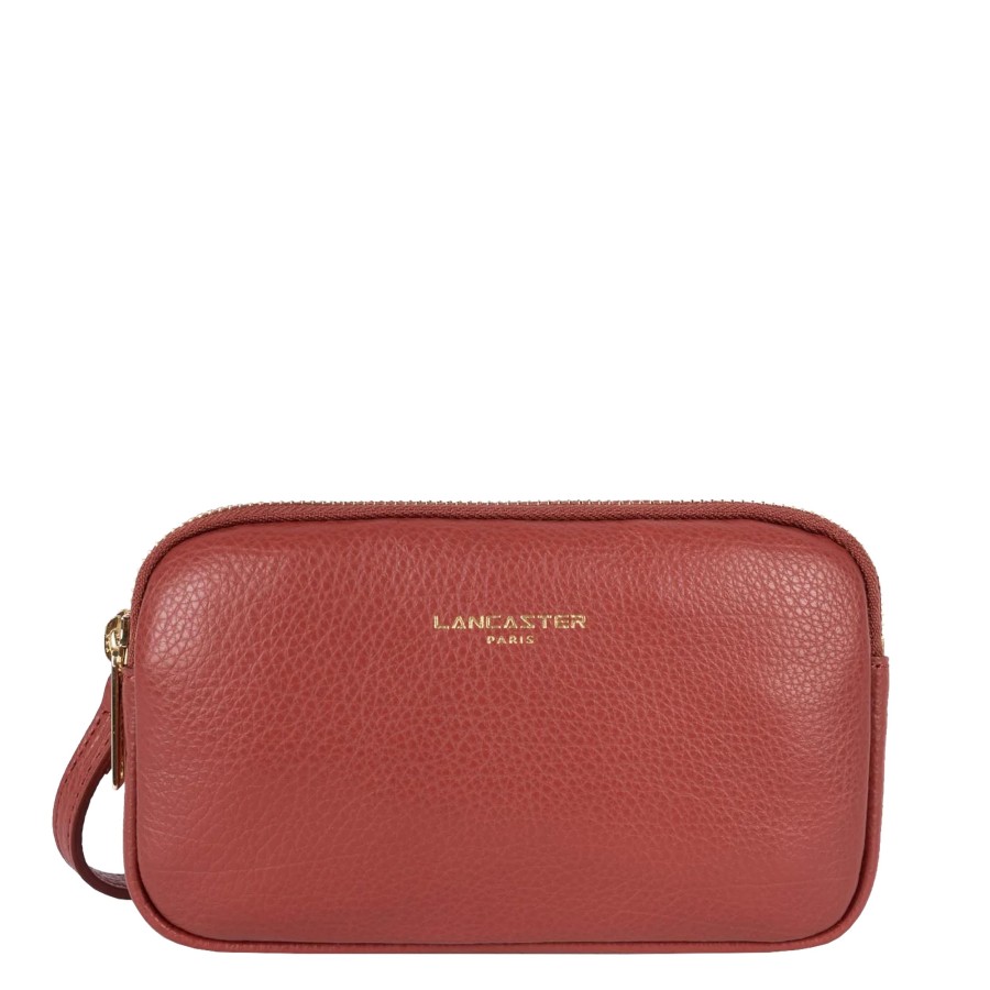 Femme Lancaster Pochette | Pochette En Cuir Dune Lancaster Rouge