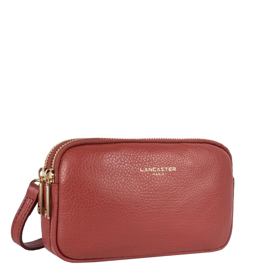 Femme Lancaster Pochette | Pochette En Cuir Dune Lancaster Rouge