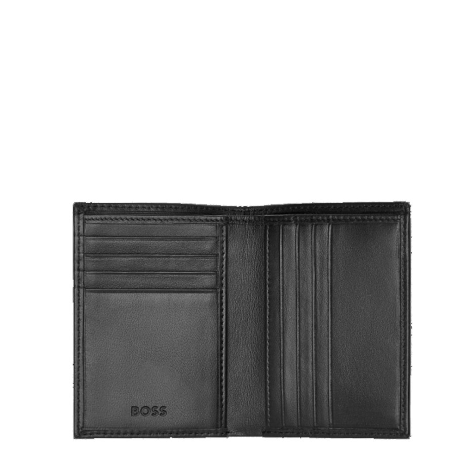 Homme Hugo Boss Porte Cartes | Porte Cartes En Cuir Classic Smooth Hugo Boss Noir