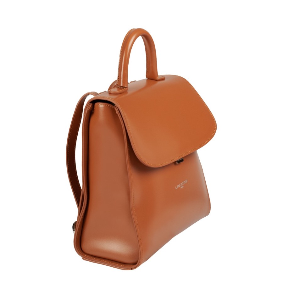 Femme Lancaster Sac A Dos | Sac A Dos En Cuir Suave Even Lancaster Camel