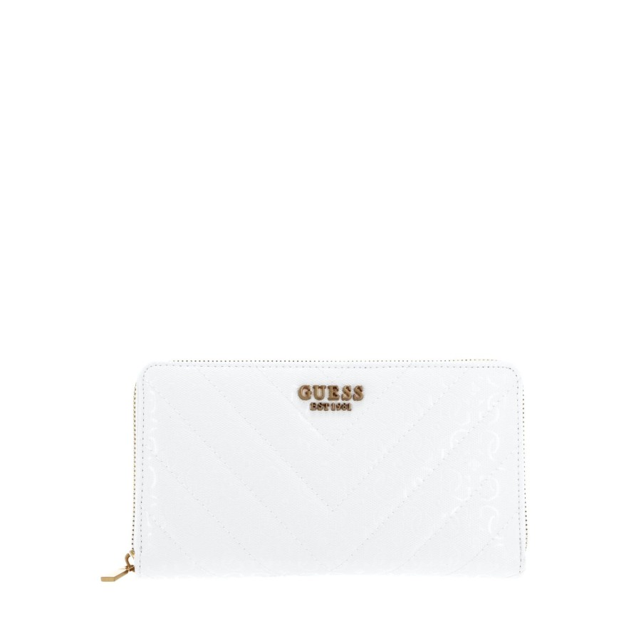 Femme Guess Portefeuille | Compagnon Jania Guess Blanc