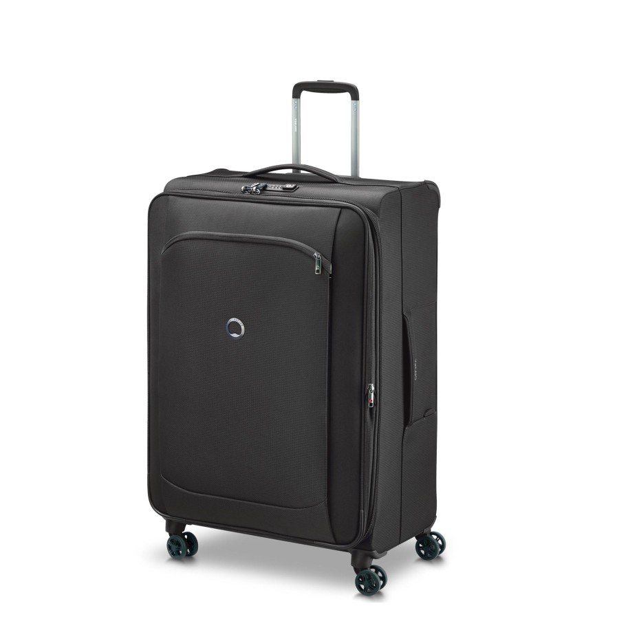 Bagages Delsey Valise 4 Roues Souple | Valise Souple Extensible 77Cm Montmartre Air 2.0 Delsey Noir