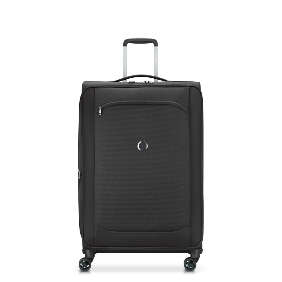 Bagages Delsey Valise 4 Roues Souple | Valise Souple Extensible 77Cm Montmartre Air 2.0 Delsey Noir