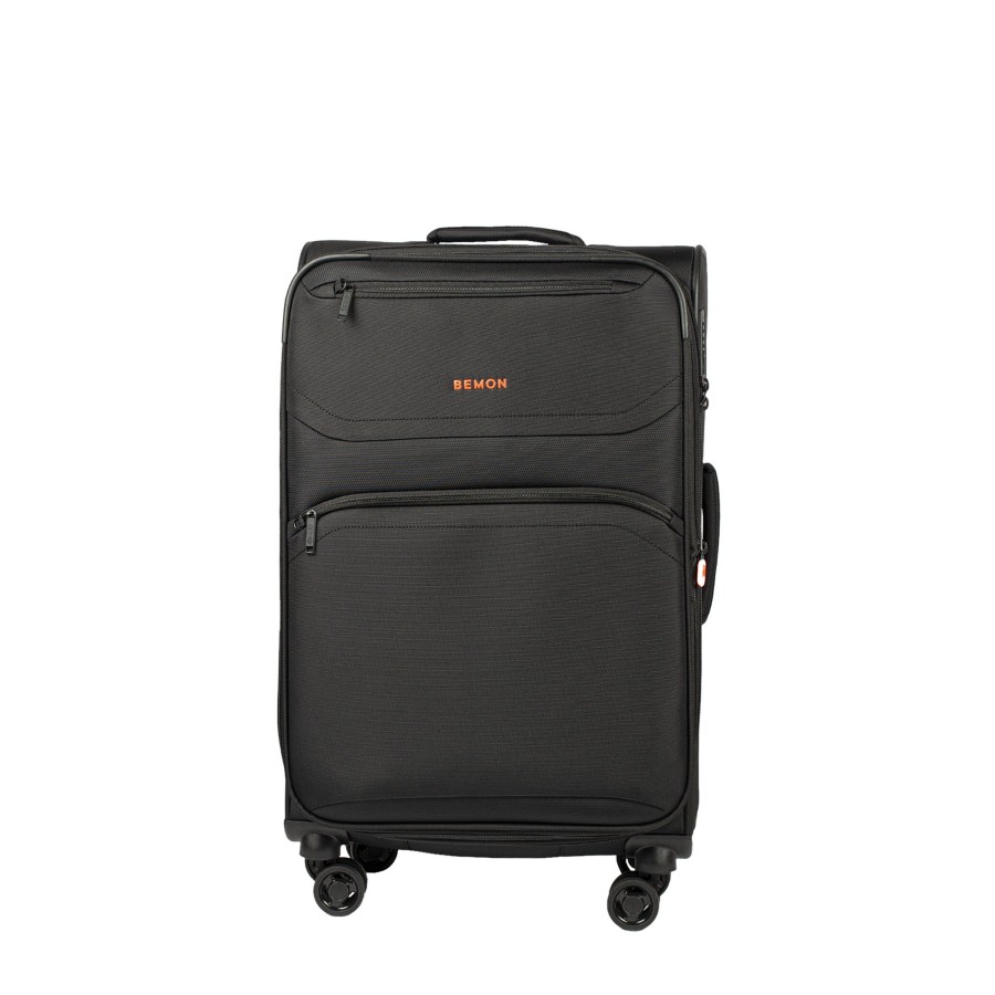 Bagages Bemon Valise 4 Roues Souple | Valise Extensible 4 Roues 76Cm Menton Bemon Noir