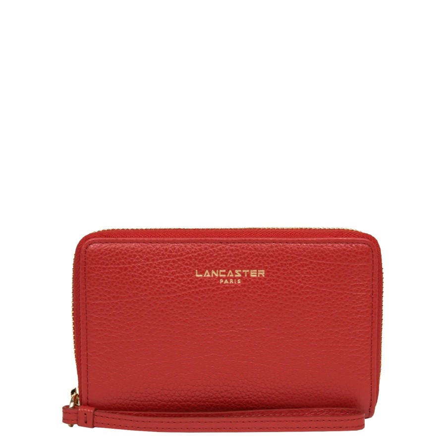 Femme Lancaster Portefeuille | Compagnon En Cuir Dune Lancaster Rouge