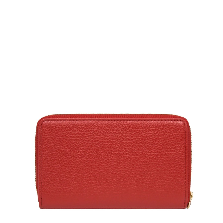 Femme Lancaster Portefeuille | Compagnon En Cuir Dune Lancaster Rouge