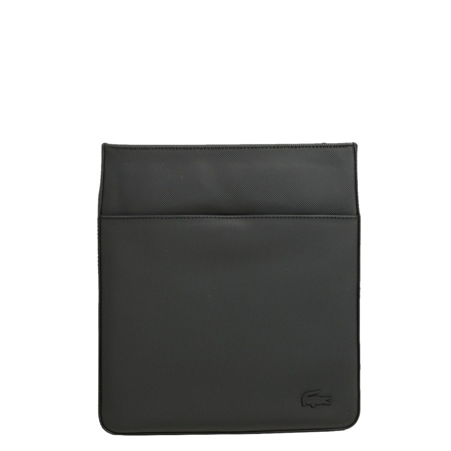 Homme Lacoste Sacoche Bandouliere | Grande Sacoche Plate Men'S Classic, Lacoste Noir