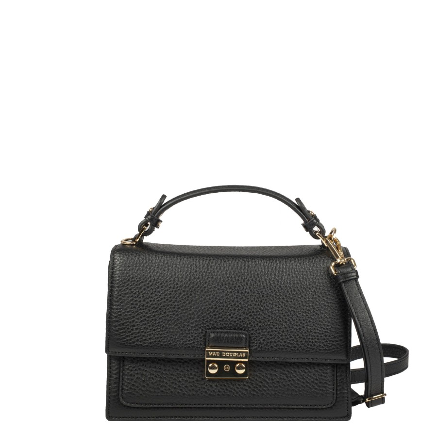 Femme Mac Douglas Sac Porte Main | Sac A Main En Cuir S Joyau Romy Mac Douglas Noir