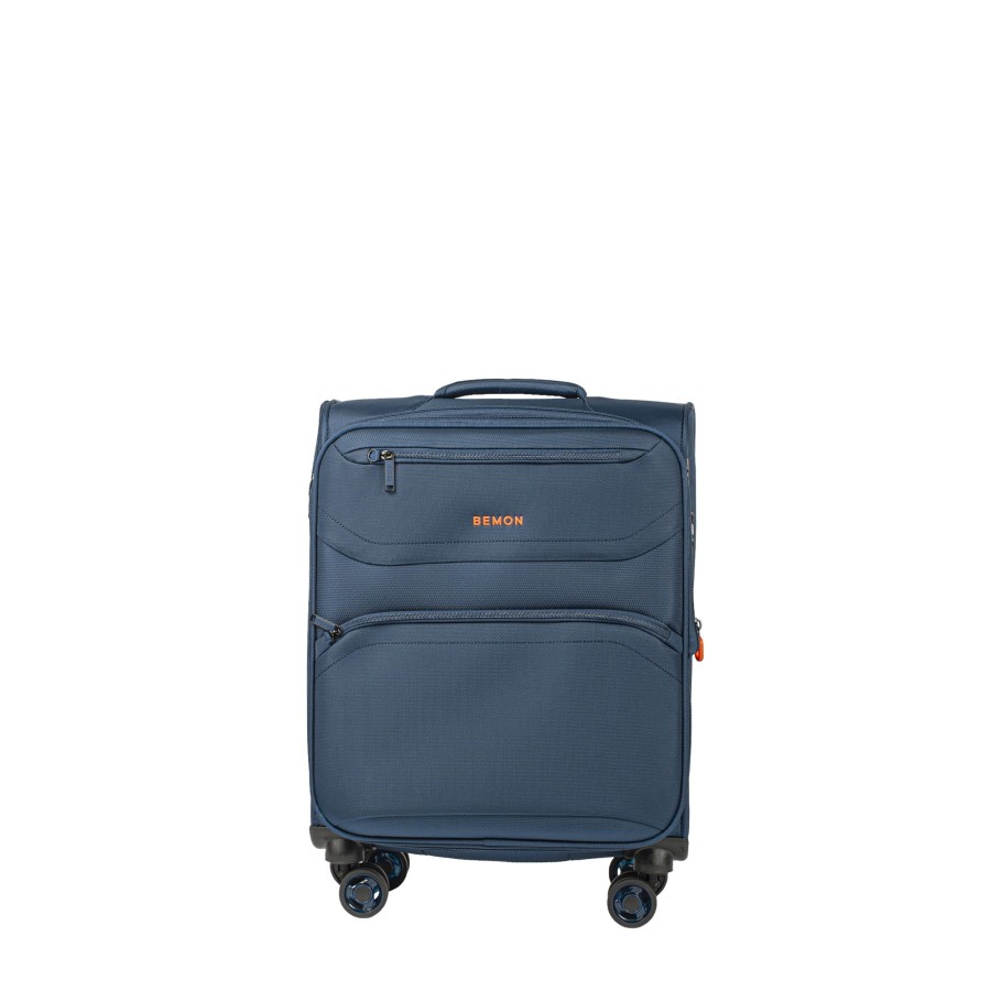 Bagages Bemon Valise 4 Roues Souple | Valise Cabine Extensible 4 Roues 55Cm Menton Bemon Bleu