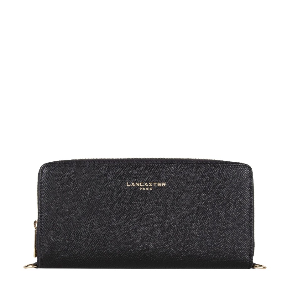 Femme Lancaster Portefeuille | Compagnon En Cuir Delphino Lancaster Noir