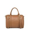 Femme Lancaster Sac Porte Main | Sac Polochon En Cuir Mademoiselle Ana Lancaster Camel