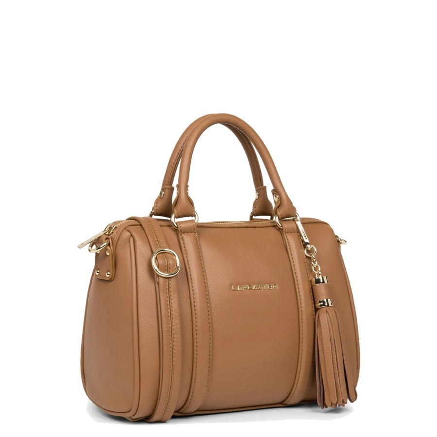 Femme Lancaster Sac Porte Main | Sac Polochon En Cuir Mademoiselle Ana Lancaster Camel