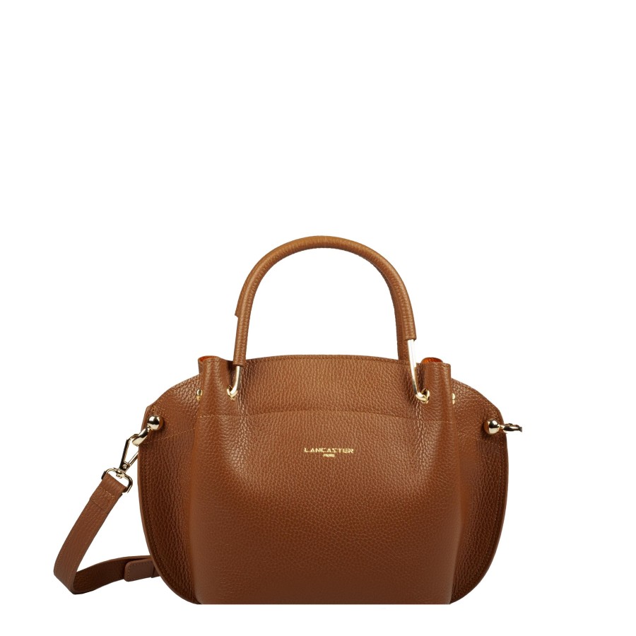 Femme Lancaster Sac Porte Main | Sac A Main Louisa En Cuir Foulonne Double Camel