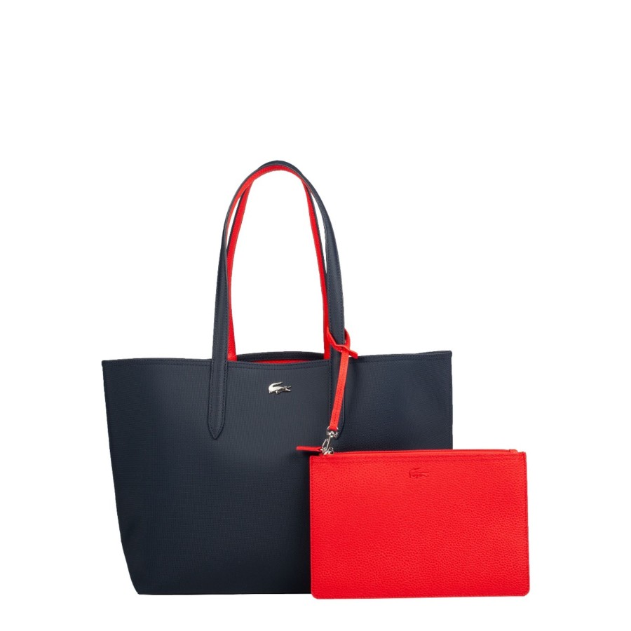 Femme Lacoste Sac Porte Epaule | Sac Shopping Reversible Bicolore Anna Lacoste